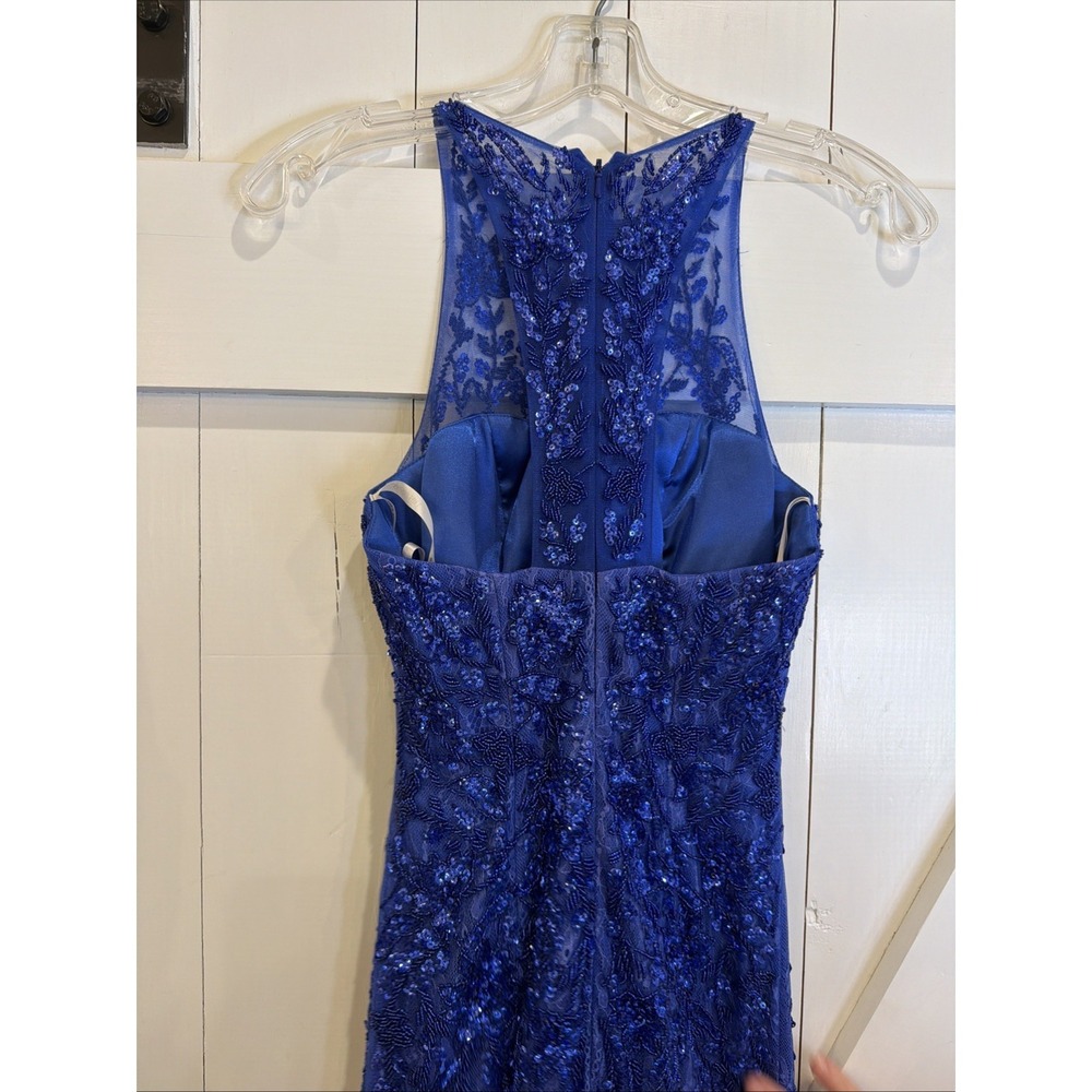 SHERRI HILL  51939 prom dress / ball gown size 0 royal blue with rhinestones - Picture 8 of 14